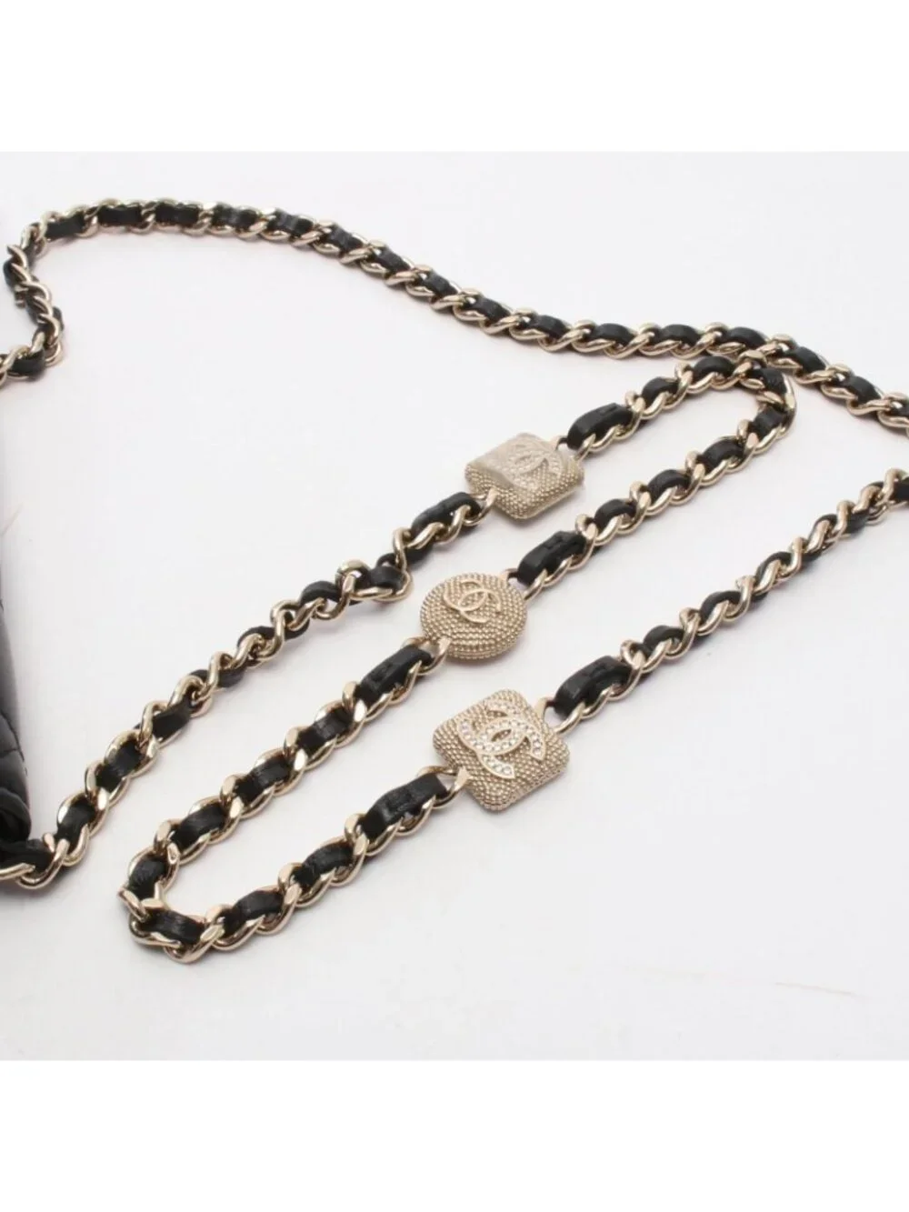 Chanel Shoulder Bag Quilted Chain Wallet Black Lambskin